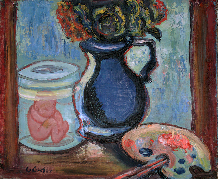 Stilleben mit Embryo und Malpalette