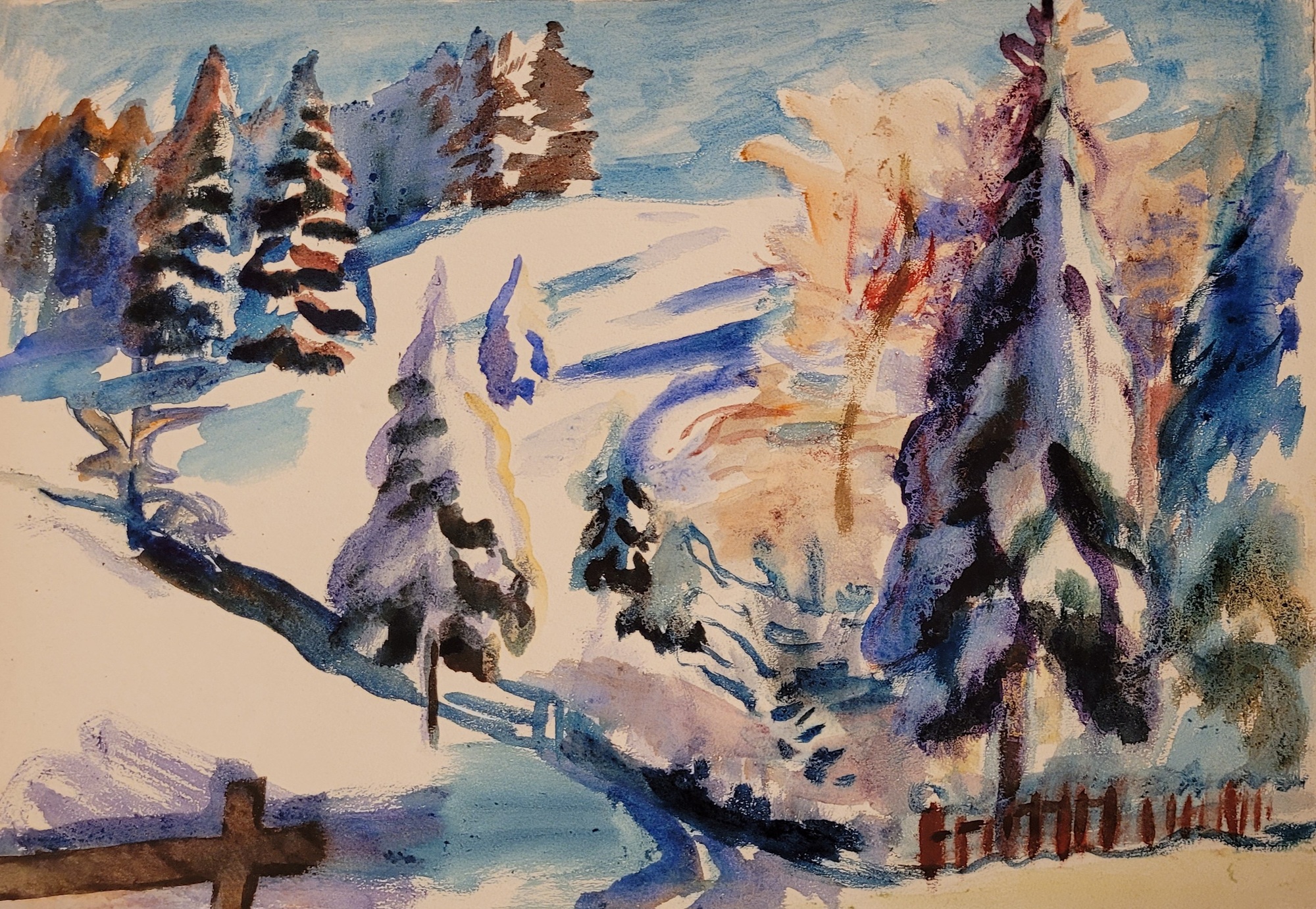 Winterlandschaft bei Benediktbeuren