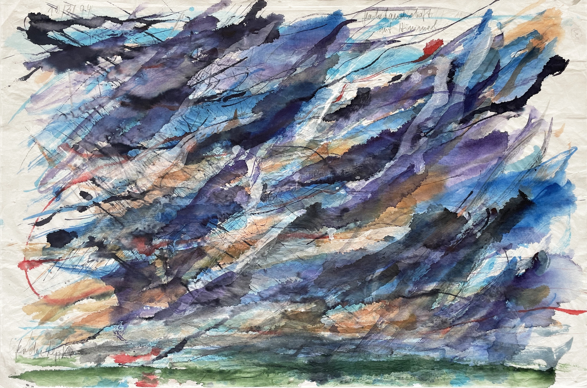 Flache Landschaft mit Himmel
