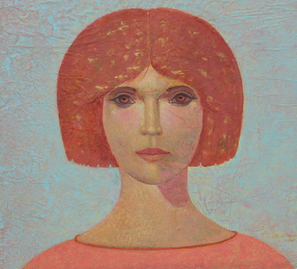 Heinz Rabbow: Frau mit braunem Haar, 2025