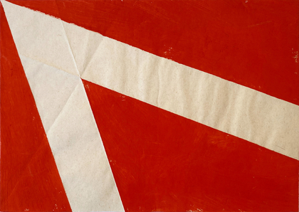 Hermann Glöckner: Weißer Keil auf Rot, um 1977