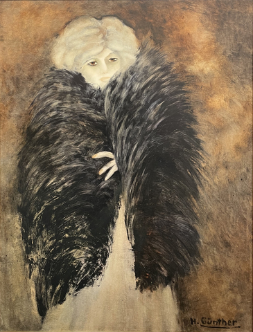 Herta Günther: Junge Dame mit mondänem Pelz, 1970/1975
