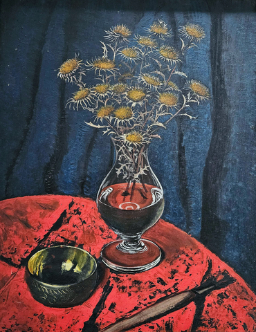 Kurt Günther: Disteln im Glas, um 1920