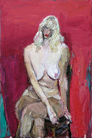 Siegfried Klotz: Akt  vor Rot, 2003