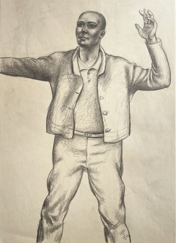 Wolfgang Mattheuer: Studie Stehender Mann, 1968