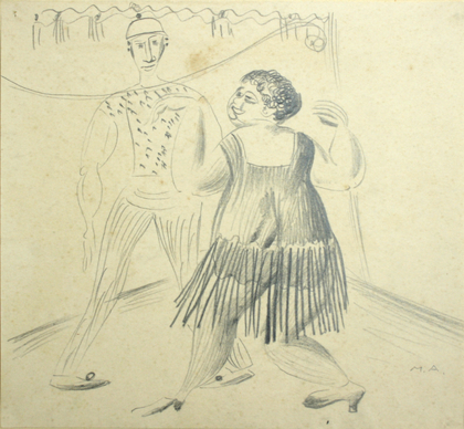Max Ackermann: o.T. (Ungleiches Paar beim Tanz), 