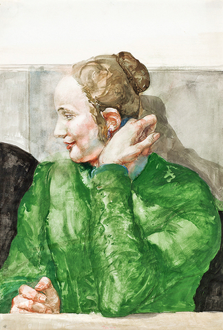 Werner Tübke: Zu "Arbeiterklasse und Intelligenz" (Studentin mit grüner Jacke), 1970