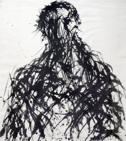 Max Uhlig: Frontales Frauenbildnis J.B., 1990