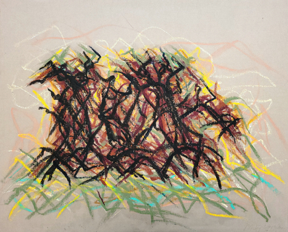 Max Uhlig: Groupe de ceps de vignes à trois (avec jaune-vert), Mai 2009