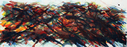Max Uhlig: Schmale Herbstlandschaft, Dresden Elbufer, 1983