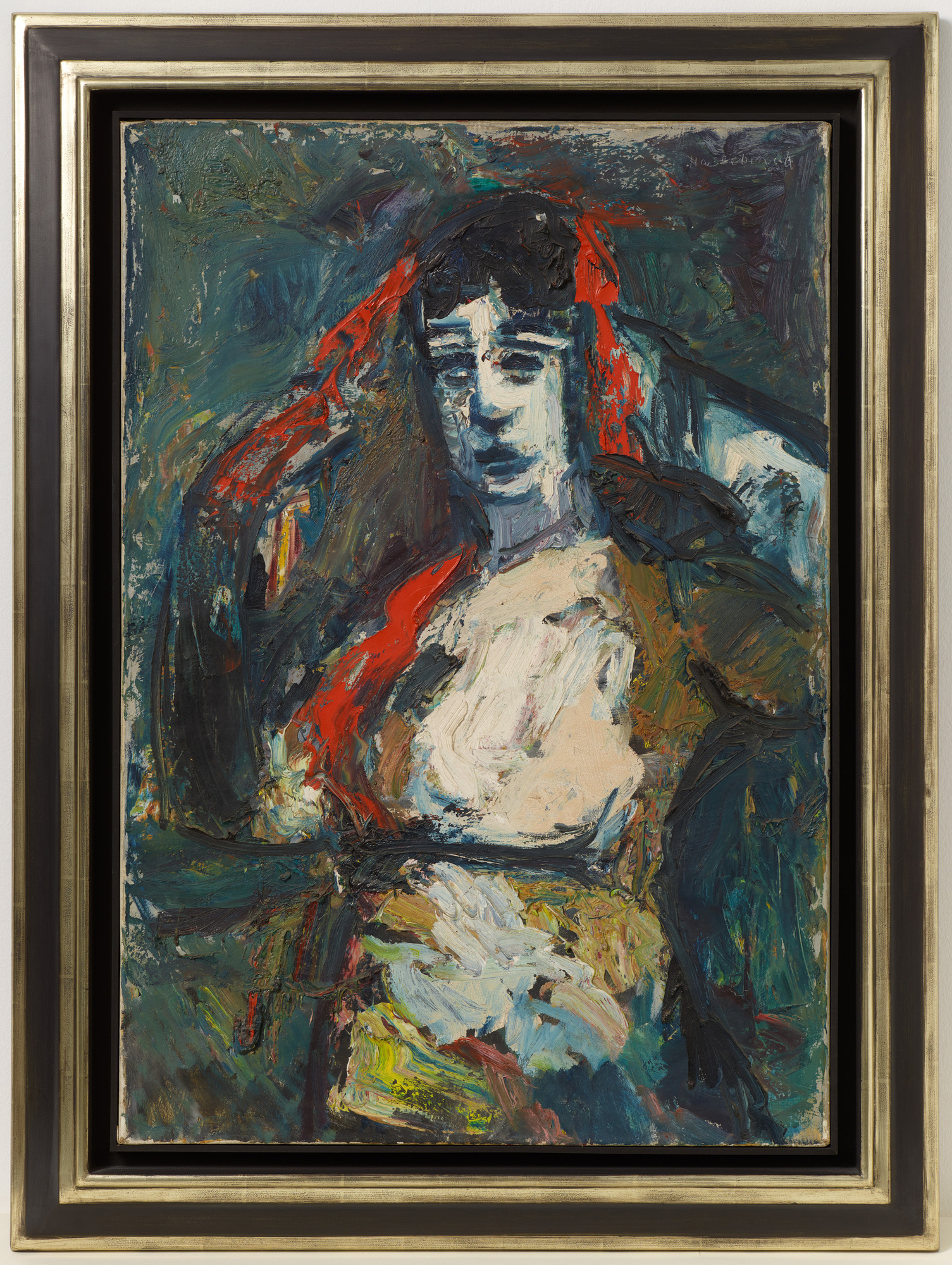 Dame mit rotem Band - Variation nach Goya - um 1950