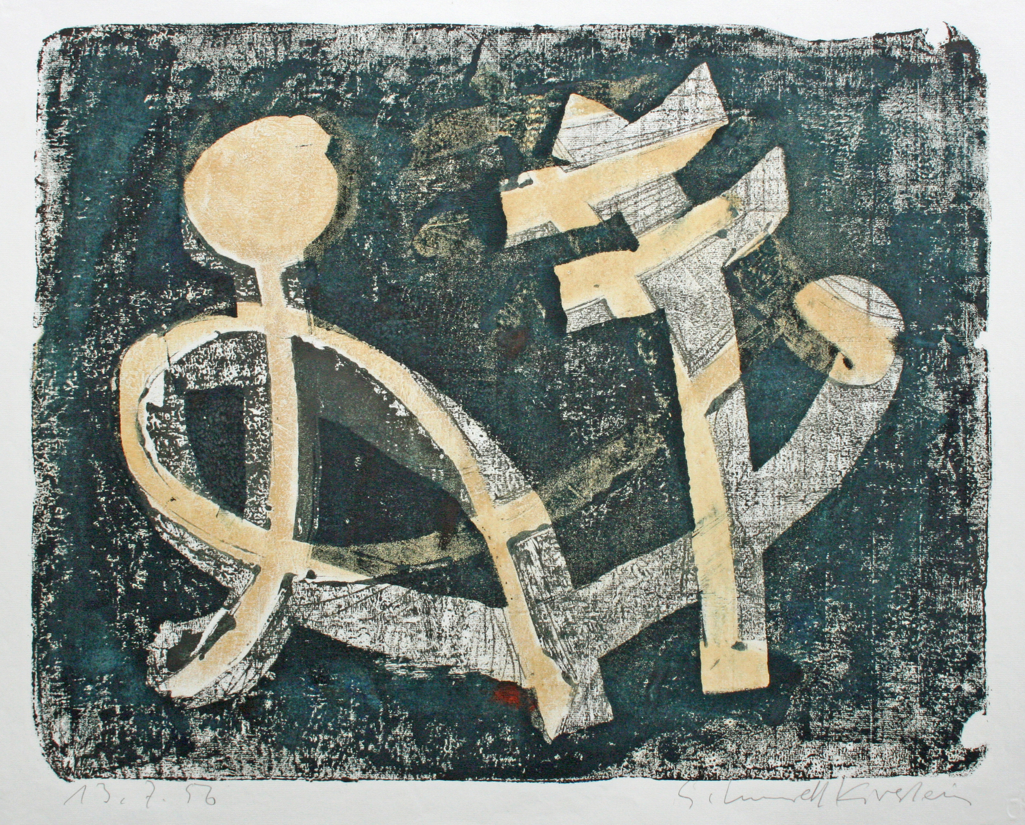 Ohne Titel (Komposition gelb auf schwarz)