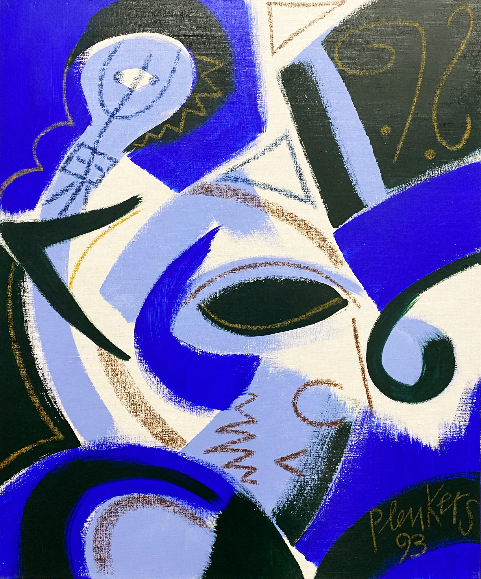 Kopf mit schwarzem Auge