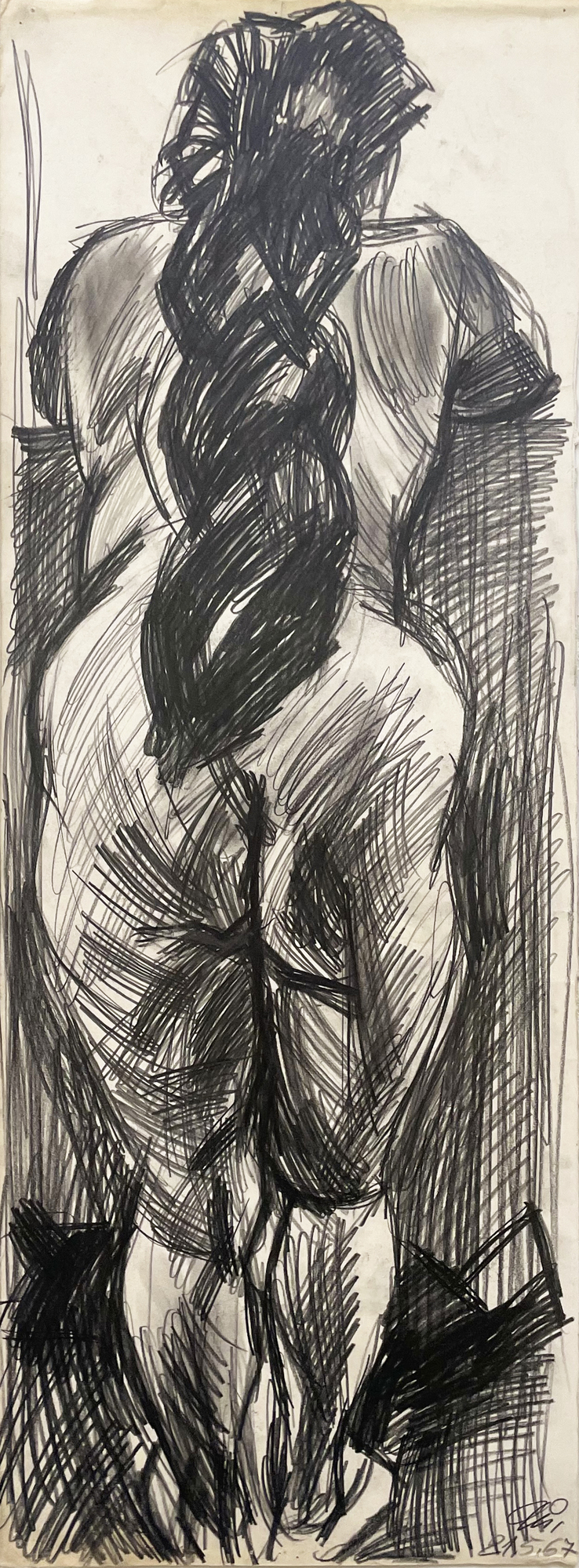 Rückenakt mit Haarschweif