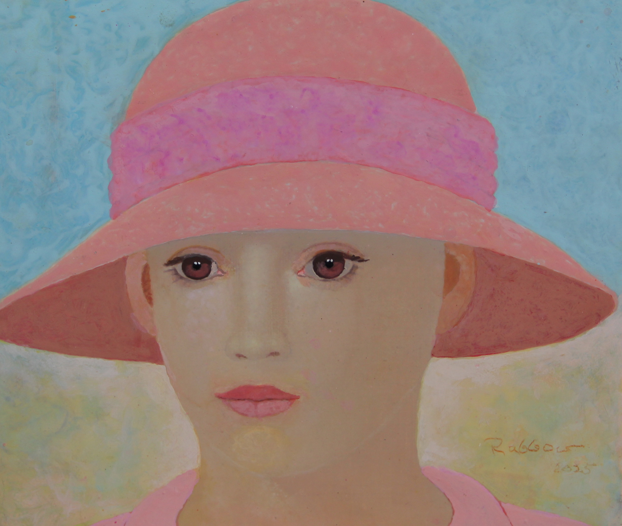 Frau mit rötlichem Hut