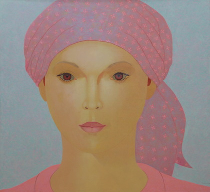 Heinz Rabbow: Frau mit geblümten Tuch, 2025