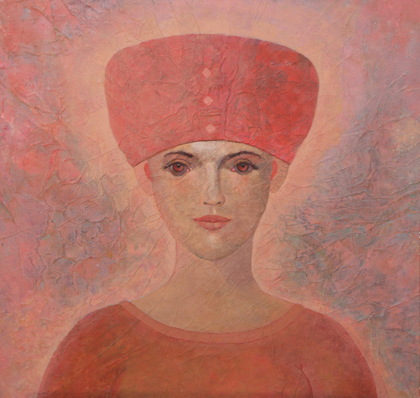 Heinz Rabbow: Frau mit festlicher Kappe, 2025