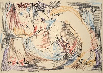 Hans Christoph: Komposition mit Akt.   I c 70, 1970