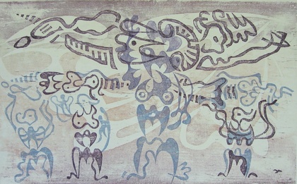 Karl Otto Götz: Totenträger (aus der Serie "Fakturen"), 1946