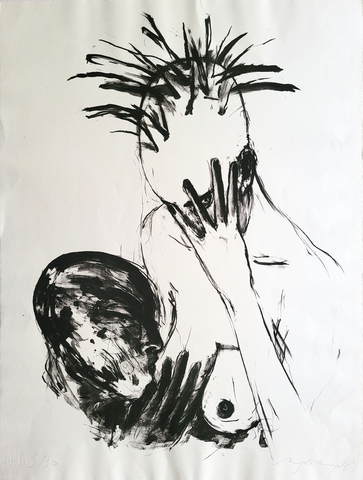 Angela Hampel: Hand an der Brust, 1987