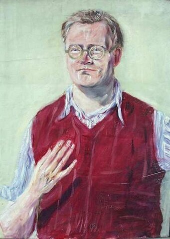 Ernst Hassebrauk: Selbstbildnis im roten Pullover, 