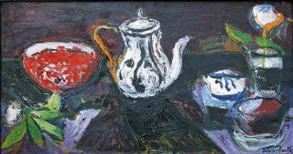 Ernst Hassebrauk: Stillleben mit Zinnkanne, 1956