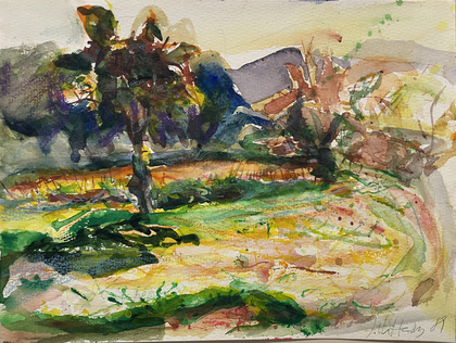 Johannes Heisig: Herbstliches Feld, 1989