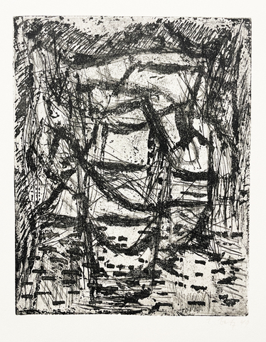 Eugen Batz: Vergittert (aus Mappe 'Radierungen 1949'), 1949